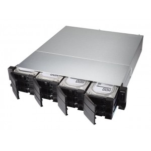 QNAP TS-h1283XU-RP-E2136-128G 12-bay Intel Xeon E-2136 6 cores/12 threads 3.3GHz boost up to 4.5GHz 32GB UDIMM DDR4 ECC 2x16GB