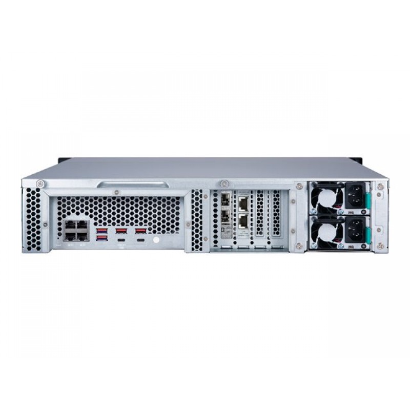 QNAP TS-h1283XU-RP-E2236-128G 12-bay QTS hero Xeon E-2236 3.4Ghz 128GB RAM 4x1GbE 4x10Gb 2x300W-TS-H1283XU-RP-E2236-128G
