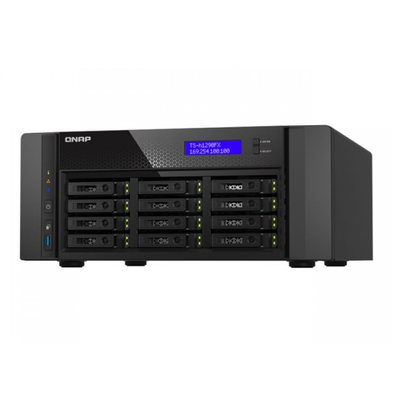 QNAP TS-h1290FX-7232P-64G 12 Bay U.2 NVMe PCIe Gen4 x4 all-flash desktop NAS AMD EPYC 8-core 7232P 64GB RDIMM ECC DDR4