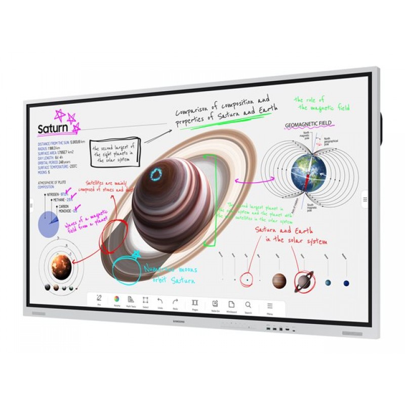 SAMSUNG Flip Pro Digital Flipboard 75 4K IR Touch HDMI USB-C USB LAN WiFi WPA2 Ent Blueto Tizen 6.5 SoC 4x10W LandscapeOnly 400x400