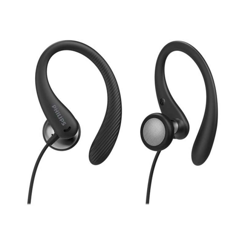 PHILIPS InEar Earhook Headphones Black 15mm speaker driver optimizes wearing comfort-TAA1105BK/00