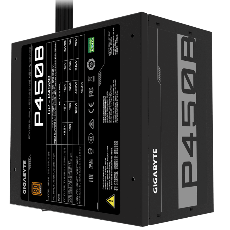 Захранващ блок Gigabyte P450B, 450W, 80+, Bronze-GA-PS-P450B