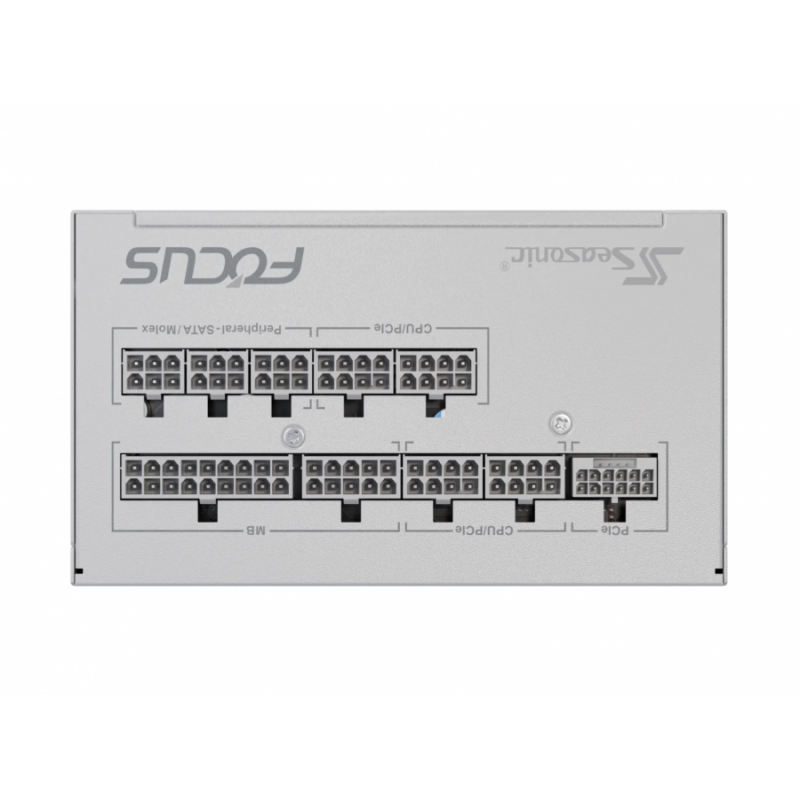 Захранващ блок SEASONIC FOCUS GX-750 White - 750W 80+ Gold, ATX 3.1, PCIe 5.1, Fully Modular, SS-PS-SSR-FGX-750-WHITE