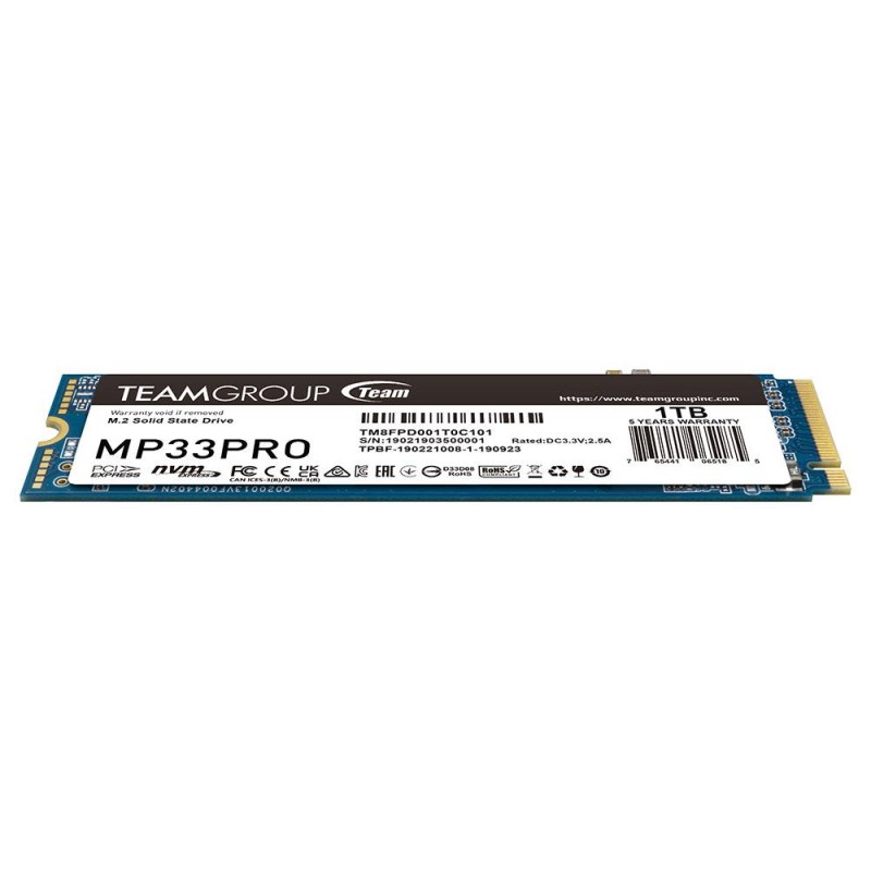 SSD Team Group MP33 PRO, M.2 2280 NVMe, 1TB,  PCIe Gen3x4, TEAM-SSD-MP33-P-1TB