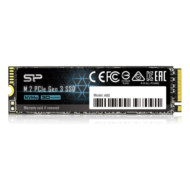 Solid State Drive (SSD) Silicon Power A60 M.2-2280 PCIe Gen 3x4 NVMe 1ТB, SLP-SSD-P34A60M28-1TB