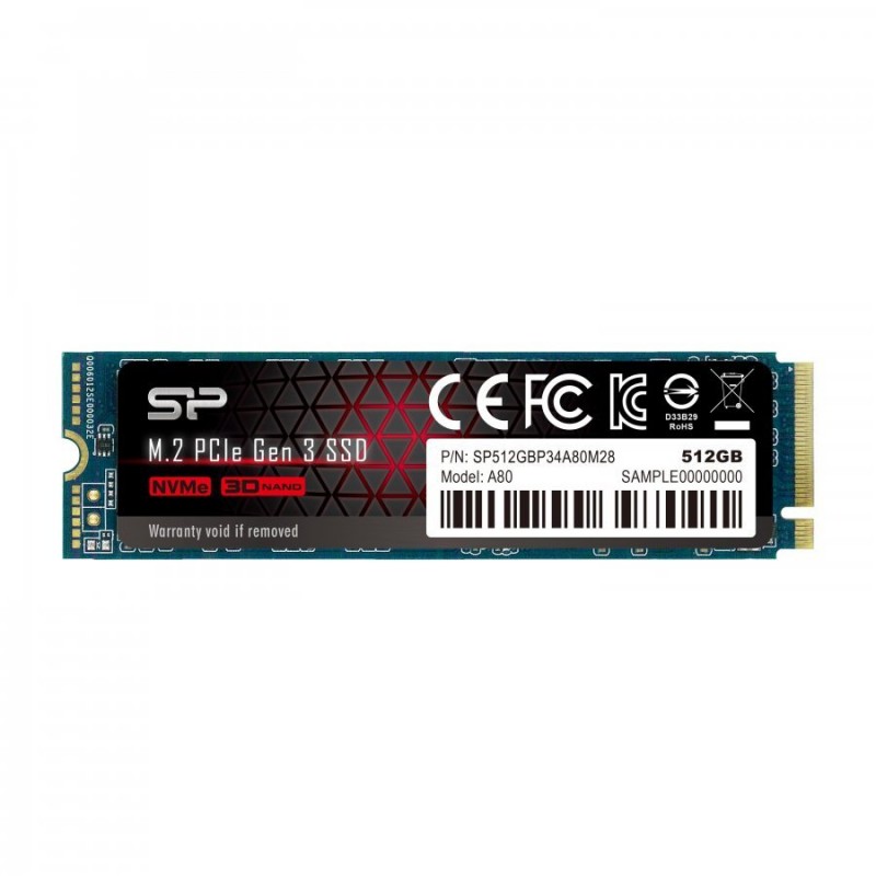Solid State Drive (SSD) Silicon Power P34A80 M.2-2280 PCIe Nvme 512GB-SLP-SSD-P34A80-512GB