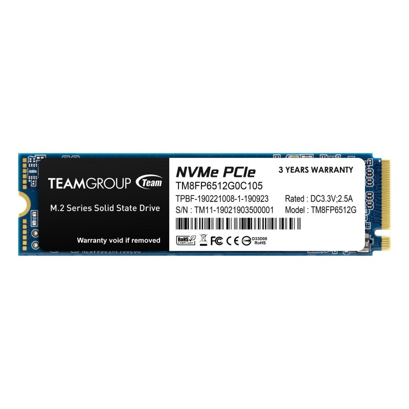 Solid State Drive (SSD) Team Group MP33, M.2 2280 512GB PCI-e 3.0 x4 NVMe-TM8FP6512G0C101