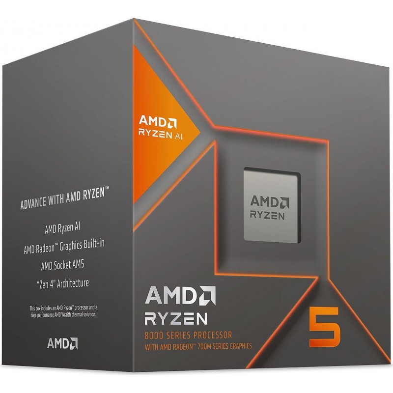 Процесор AMD RYZEN 5 8500G, 6-Core 3.5 GHz (Up to 5.0GHz) 16MB Cache, 65W, AM5, BOX, AMD-AM5-R5-RYZEN-8500G