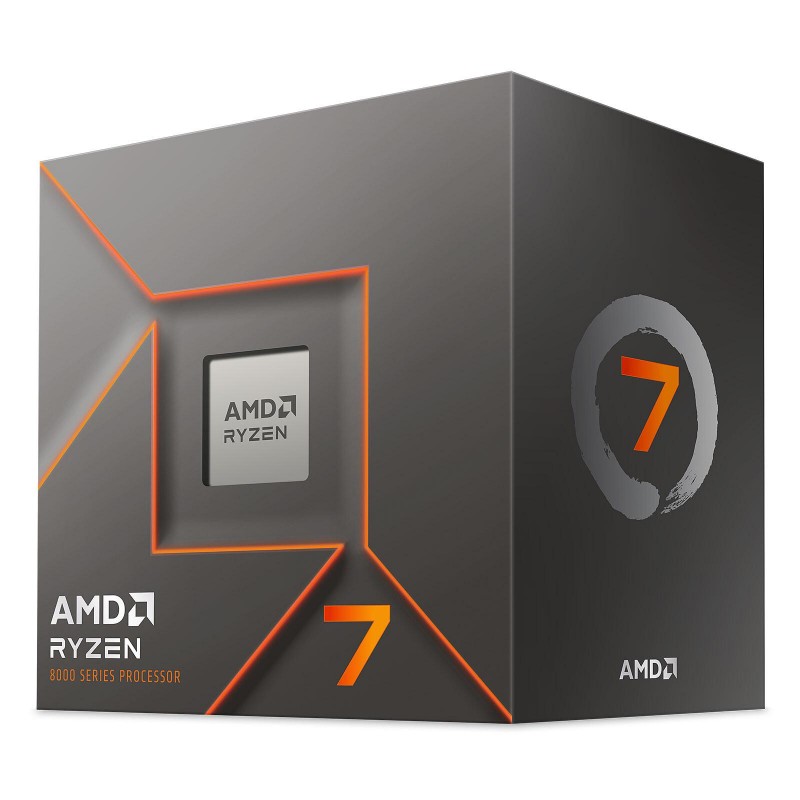 Процесор AMD RYZEN 7 8700F, 8-Core 4.1GHz (Up to 5.0GHz) 24MB Cache, 65W, AM5, BOX, AMD-AM5-R7-8700F-BOX