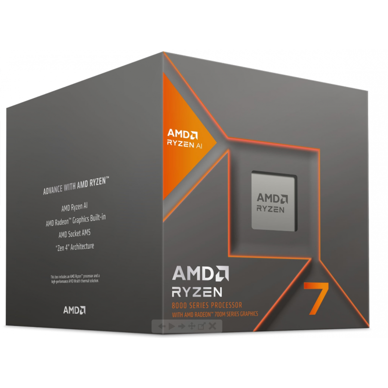 Процесор AMD RYZEN 7 8700G, 8-Core 4.2GHz (Up to 5.1GHz) 24MB Cache, 65W, AM5, BOX, AMD-AM5-R7-RYZEN-8700G