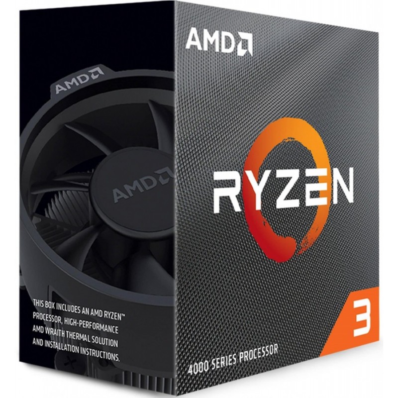 Процесор AMD Ryzen 3 4100, AM4 Socket, 4 Cores, 8 Threads, 3.8GHz(Up to 4.0GHz), 6MB Cache, 65W, BOX, AMD-AM4-R3-RYZ-4100-BOX
