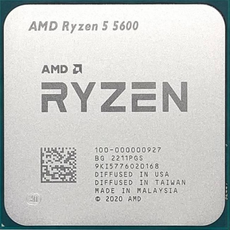 Процесор AMD Ryzen 5 5600, AM4 Socket, 6 Cores, 12 Threads, 3.5GHz(Up to 4.4GHz), 35MB Cache, 65W, Tray, AMD-AM4-R5-RYZEN-5600-T