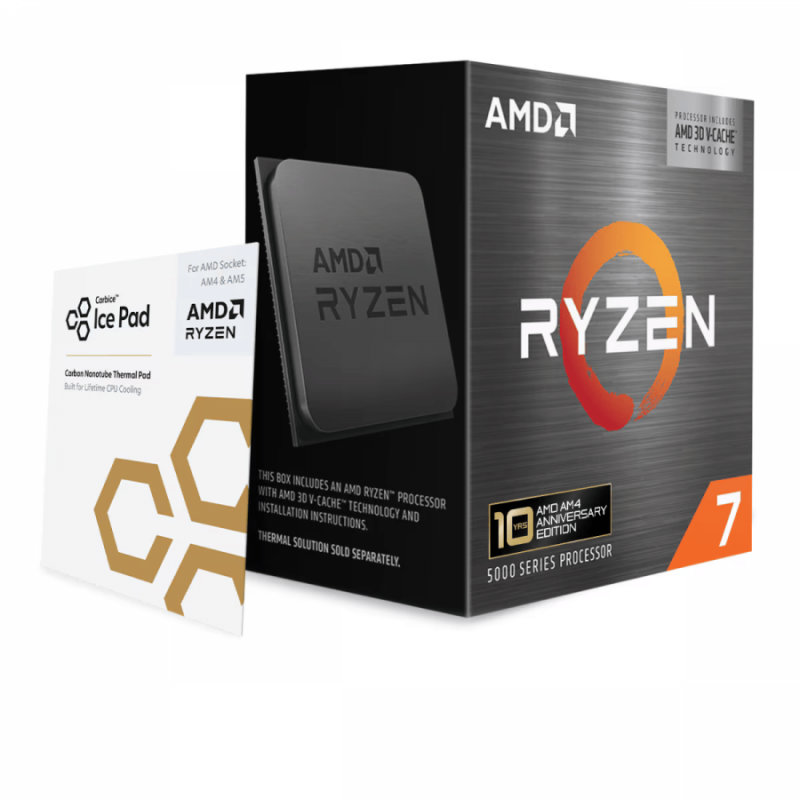 Процесор AMD Ryzen 7 5800X3D, 8 Cores, 3.4GHz (Up to 4.5GHz), 96MB, 105W, AM4 +  Carbice Ice Pad