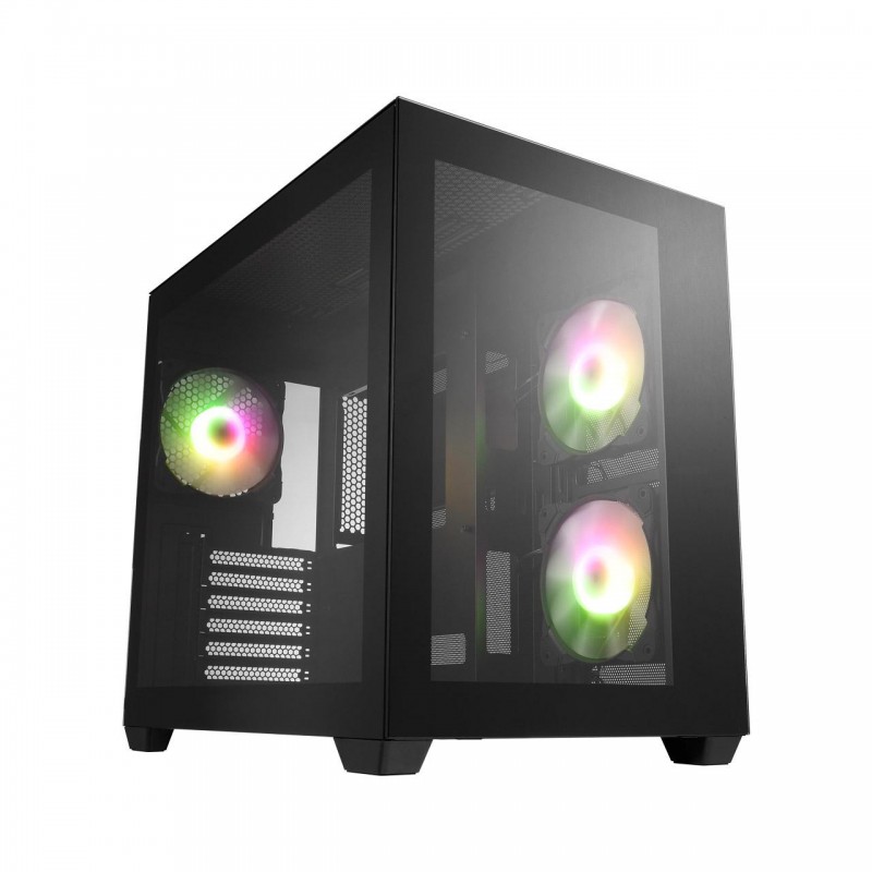 Кутия FSP CMT380 Black ARGB TG, ATX Mid Tower, Черна, FORT-CASE-CMT380-B