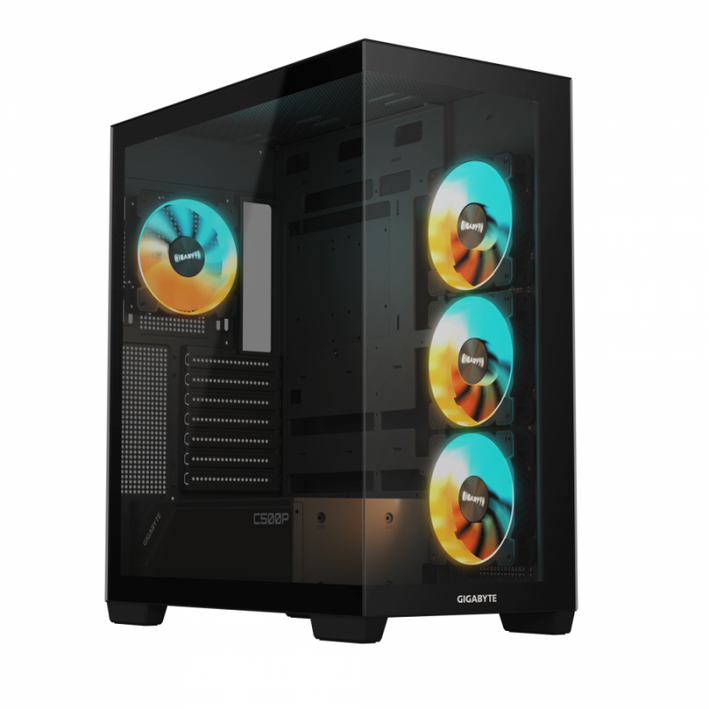 Кутия Gigabyte C500 PANORAMIC Stealth Black - Mid-Tower, GA-CASE-C500P-ST