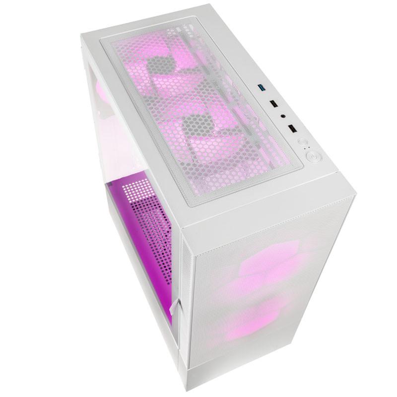 Кутия Kolink Observatory MX Mesh ARGB TG Mid-Tower, Бял, KOLINK-CASE-GEKL-140