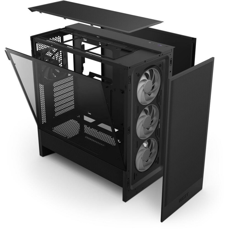 Кутия NZXT H5 Flow RGB 2024 Black, Mid-Tower, NZXT-CASE-H52FB-R1