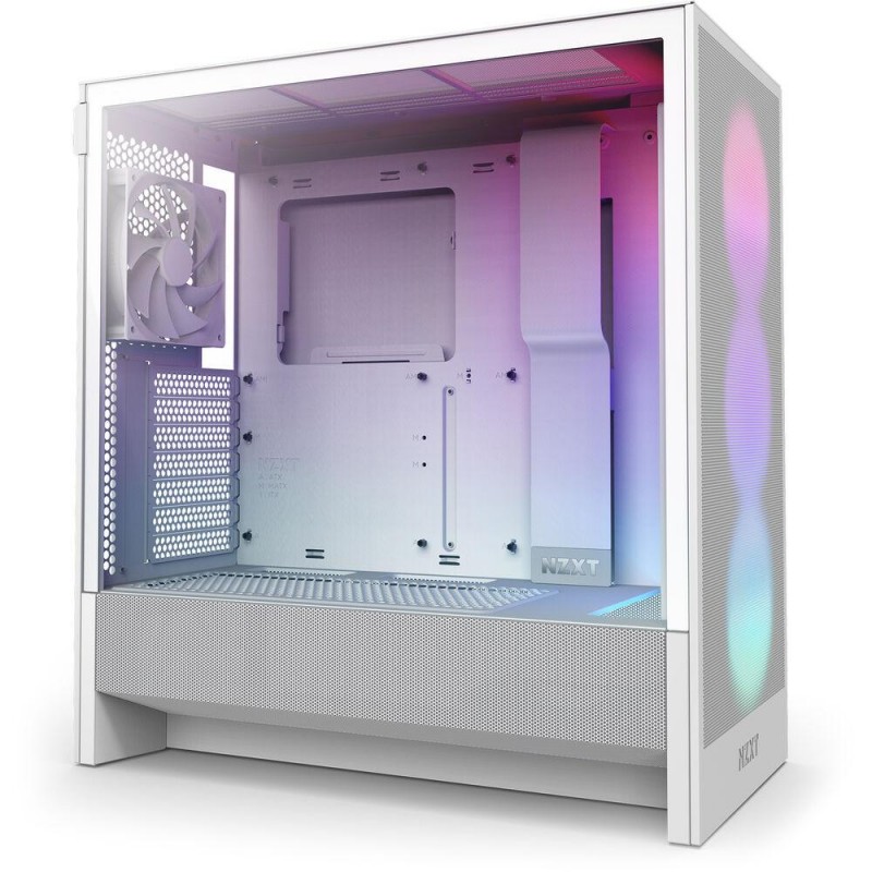 Кутия NZXT H5 Flow RGB 2024 White, Mid-Tower, NZXT-CASE-H52FW-R1
