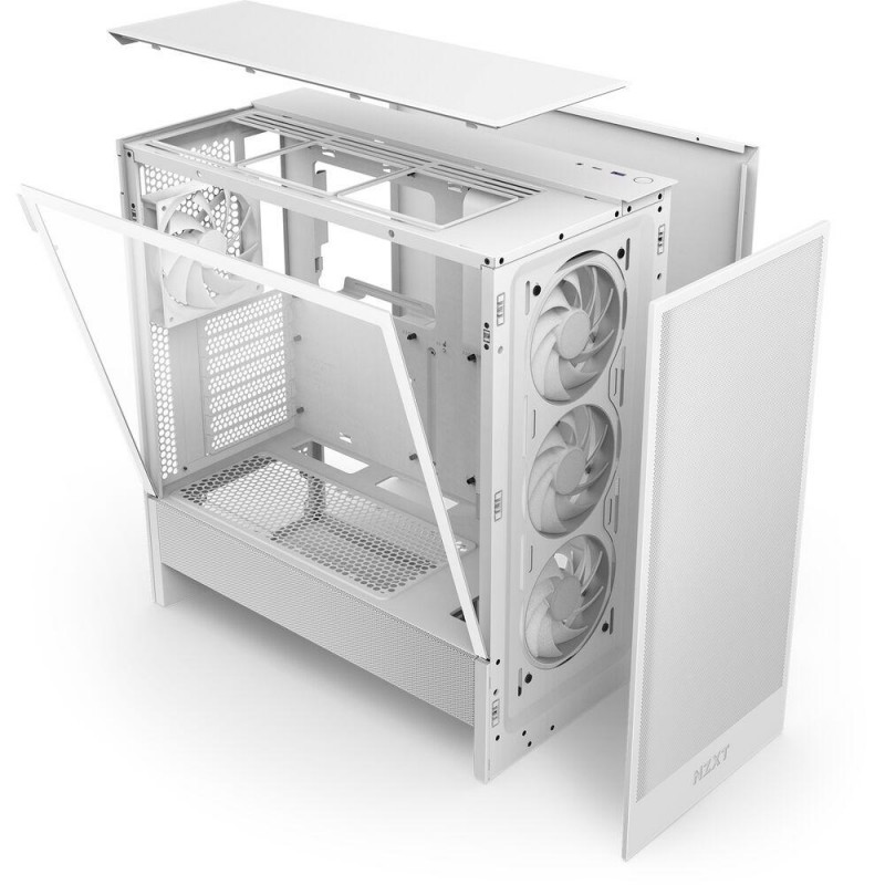 Кутия NZXT H5 Flow RGB 2024 White, Mid-Tower, NZXT-CASE-H52FW-R1