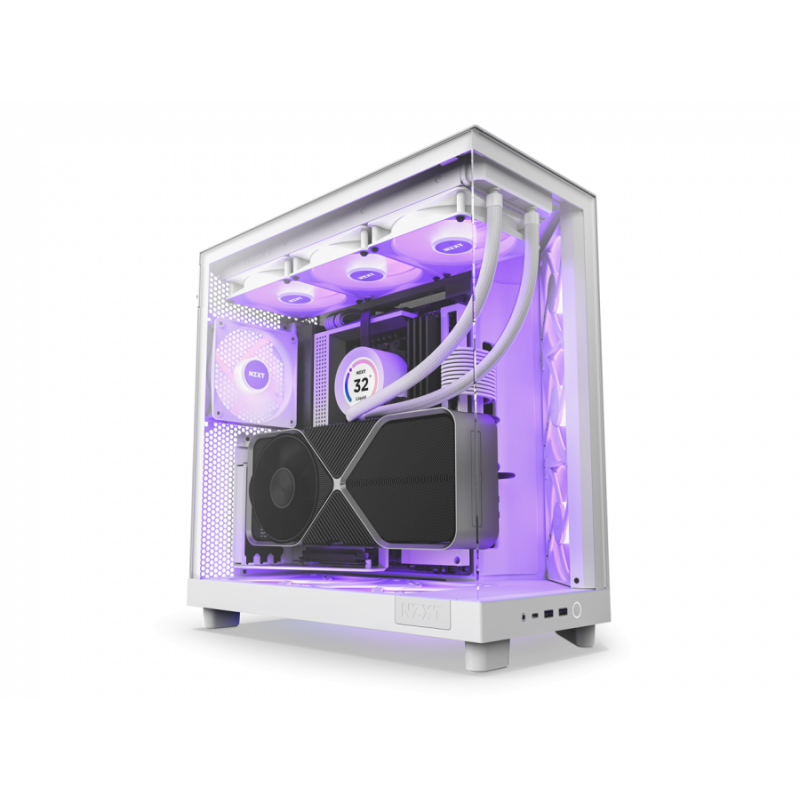 Кутия NZXT H6 Flow RGB Matte White - Middle Tower, NZXT-CASE-CC-H61FW-R1