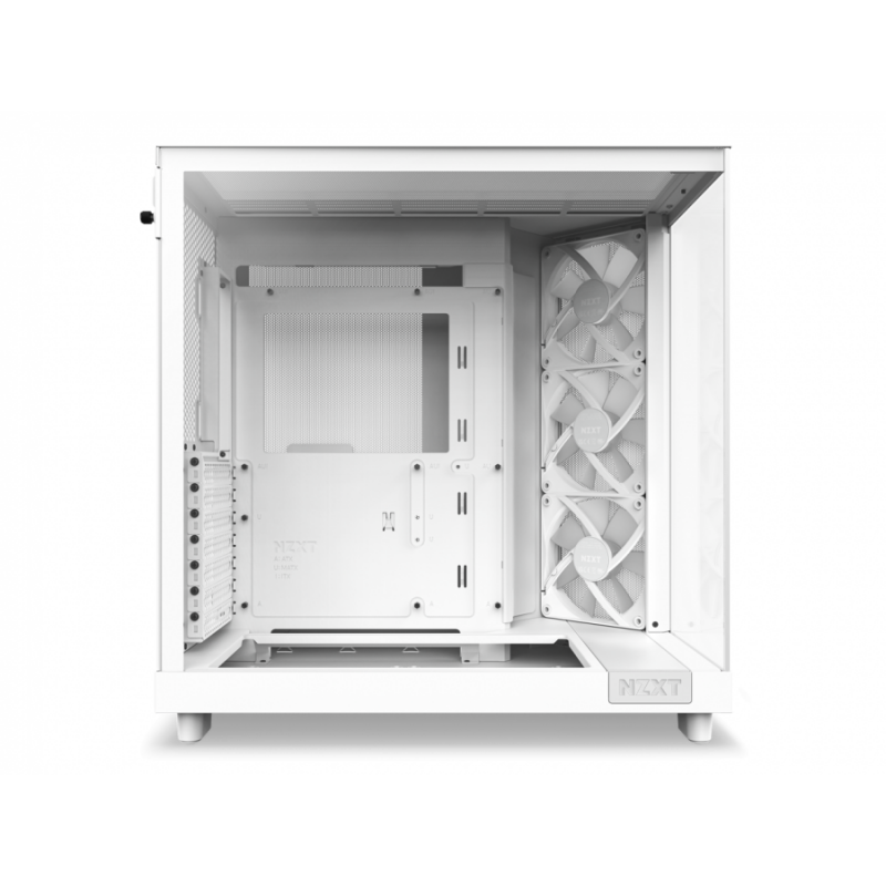 Кутия NZXT H6 Flow RGB Matte White - Middle Tower, NZXT-CASE-CC-H61FW-R1