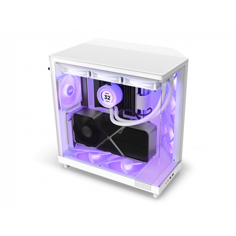 Кутия NZXT H6 Flow RGB Matte White - Middle Tower, NZXT-CASE-CC-H61FW-R1