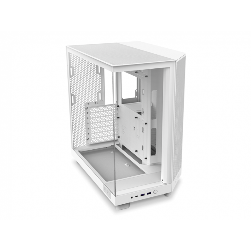 Кутия NZXT H6 Flow RGB Matte White - Middle Tower, NZXT-CASE-CC-H61FW-R1