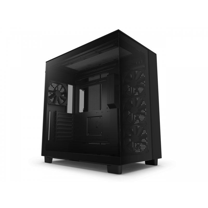 Кутия NZXT H9 Flow Matte Black - Middle Tower, NZXT-CASE-H91FB-01