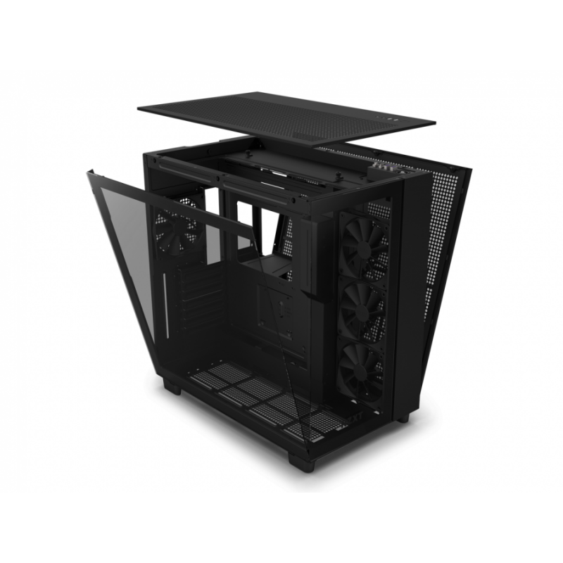 Кутия NZXT H9 Flow Matte Black - Middle Tower, NZXT-CASE-H91FB-01