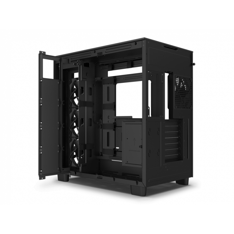 Кутия NZXT H9 Flow Matte Black - Middle Tower, NZXT-CASE-H91FB-01