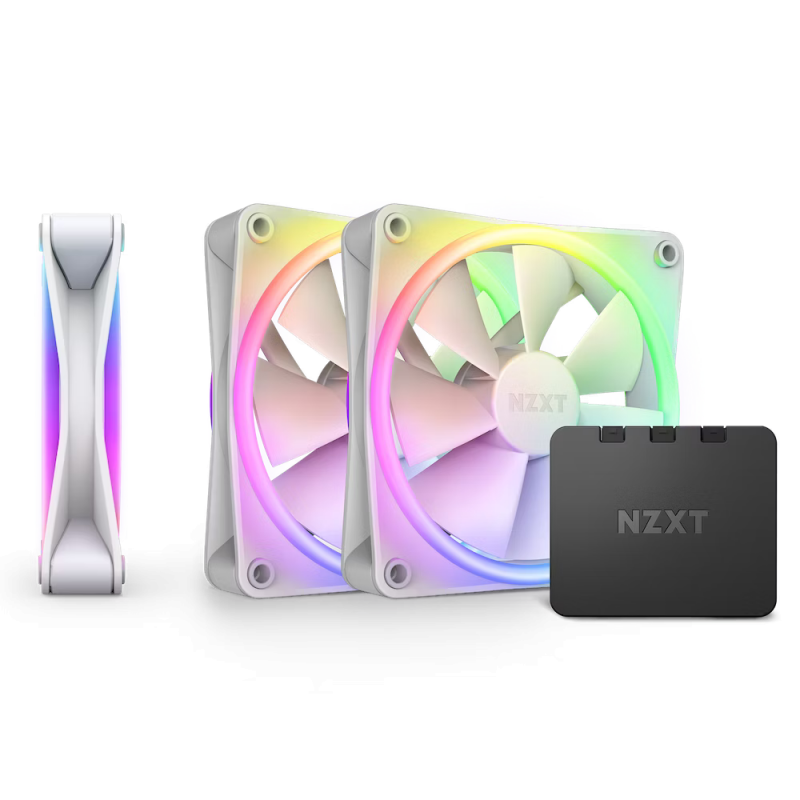 Комплект вентилатори NZXT F120 RGB Duo White 3бр + RGB Контролер, NZXT-FAN-RF-D12TF-W1