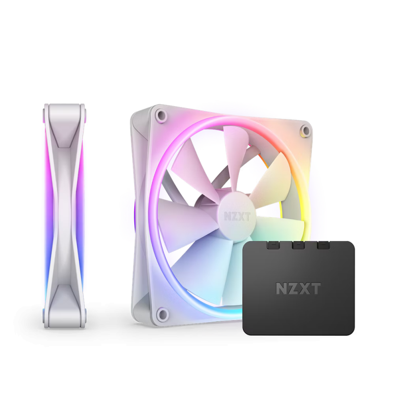 Комплект вентилатори NZXT F140 RGB Duo White 2 бр, RGB Контролер, NZXT-FAN-RF-D14DF-W1