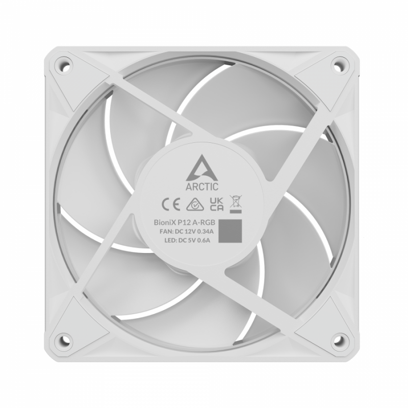 Вентилатор ARCTIC BioniX P12 A-RGB PWM 120mm Daisy Chain - Бял