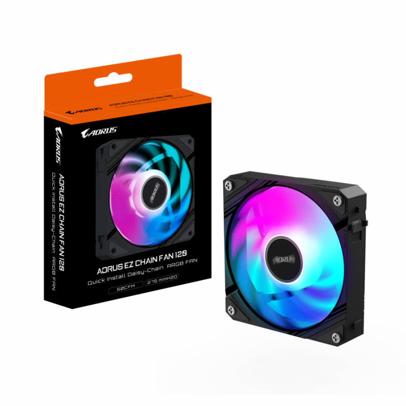 Вентилатор GIGABYTE AORUS EZ CHAIN 120 Black ARGB, GA-GP-ECFAN1201