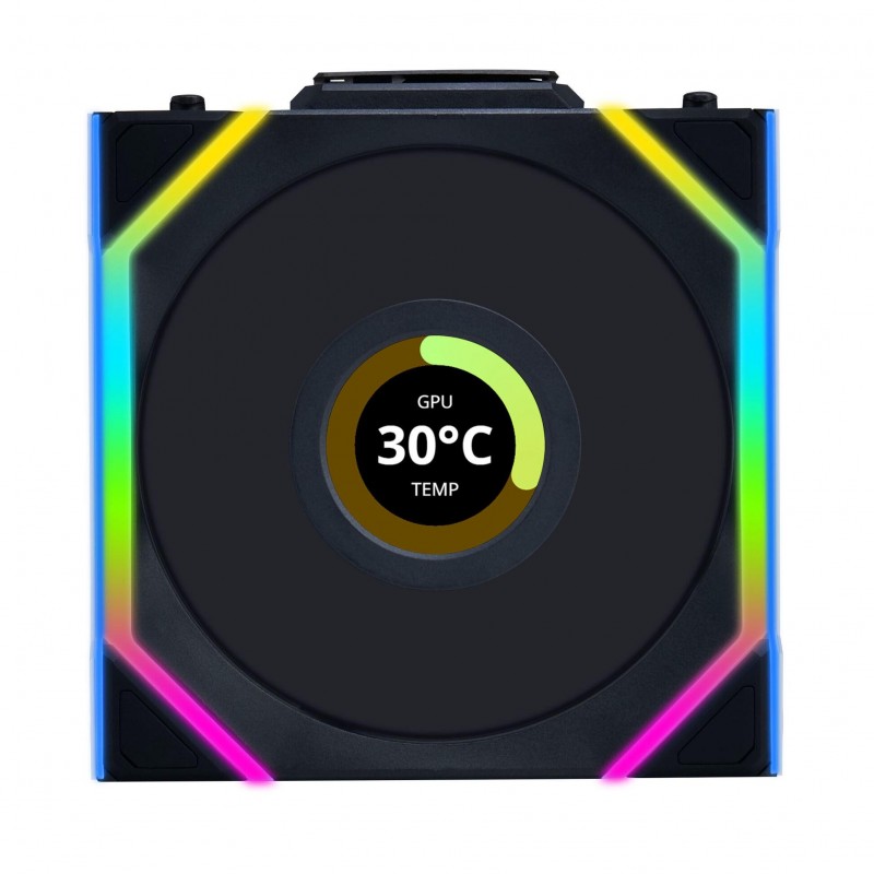 Вентилатор Lian Li UNI FAN SL Wireless LCD ARGB PWM - 120 mm Черен, LL-FAN-LULI-095