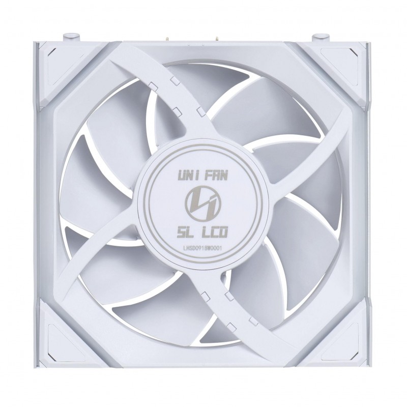 Вентилатор Lian Li UNI FAN SL Wireless LCD ARGB PWM - 120 mm Бял, LL-FAN-LULI-096