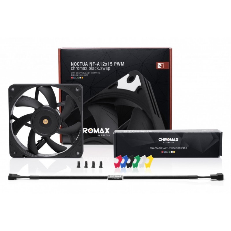 Вентилатор Noctua 120mm NF-A12x25-PWM chromax black swap, NOCTUA-FAN-NF-A12X25-PWMC