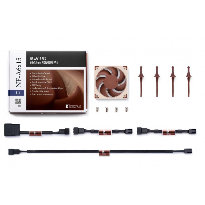 Вентилатор Noctua NF-A6x15 FLX, 60 x 60 x 15 mm, NOCTUA-FAN-NF-A6x15-FLX