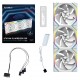 Вентилатори 3бр Lian Li UNI FAN SL Wireless ARGB PWM Reverse Blade - 120 mm Бели + Контролер, LL-FAN-LULI-094