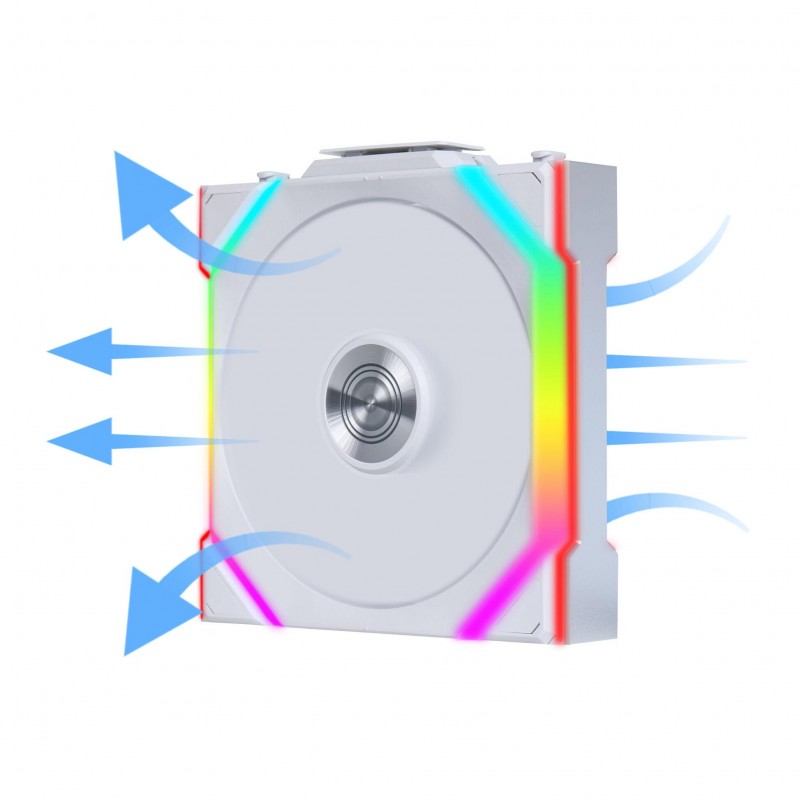 Вентилатори 3бр Lian Li UNI FAN SL Wireless ARGB PWM Reverse Blade - 120 mm Бели + Контролер, LL-FAN-LULI-094