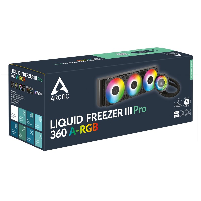 Охладител за процесор Arctic Liquid Freezer III Pro 360 A-RGB - Black, ARCTIC-FAN-ACFRE00184A