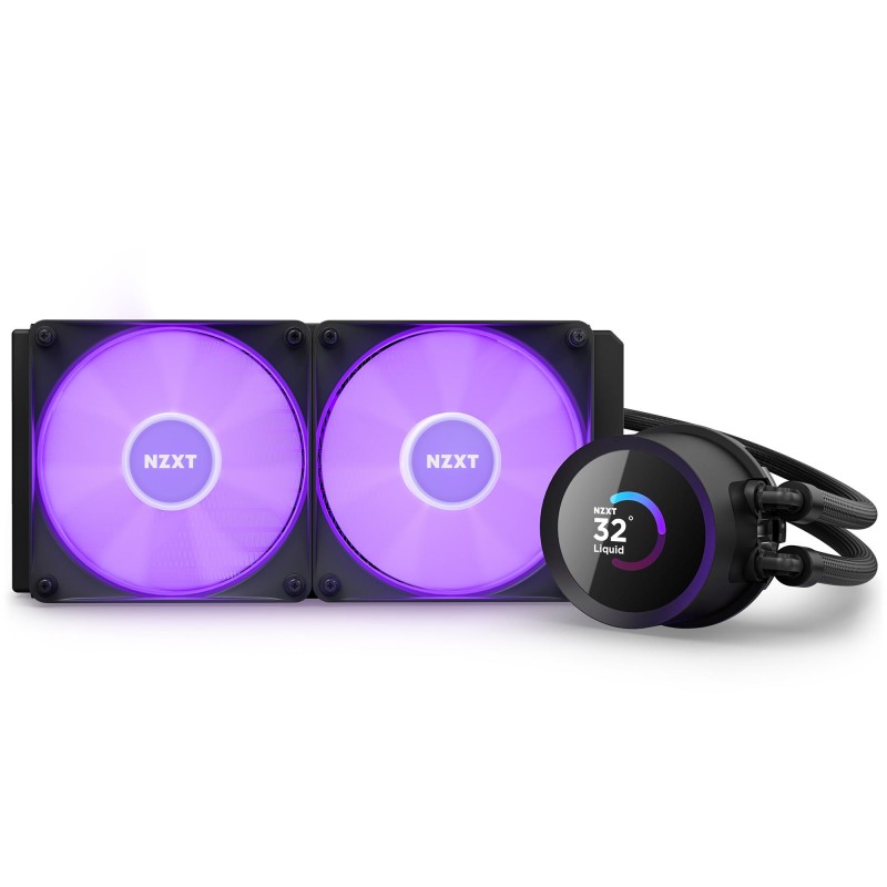 Охладител за процесор NZXT Kraken 240 RGB Black, LCD Display, NZXT-FAN-RL-KR240-B1