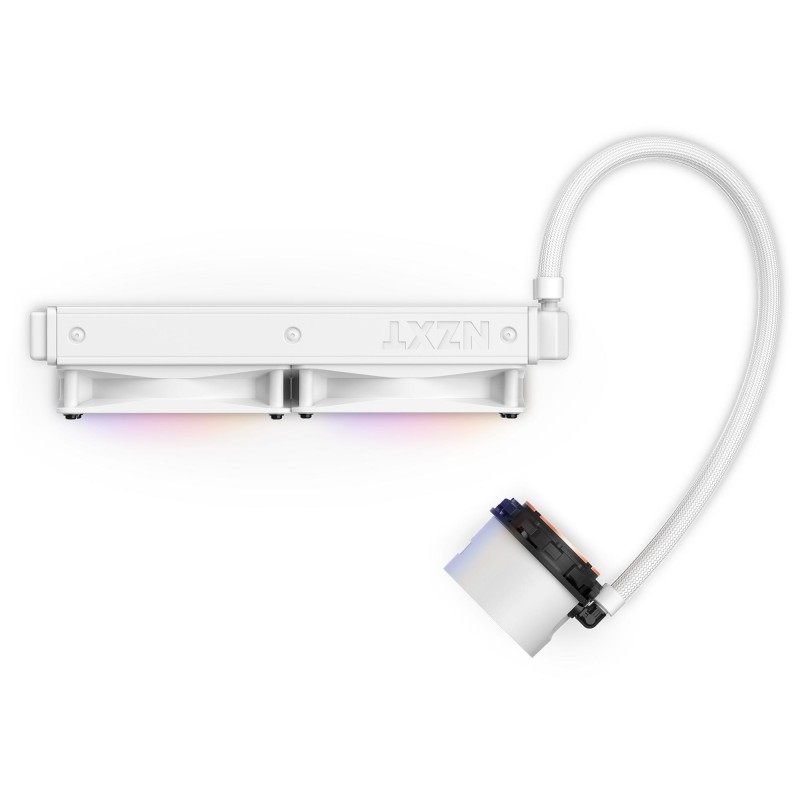 Охладител за процесор NZXT Kraken 240 RGB White, LCD Display, NZXT-FAN-RL-KR240-W1