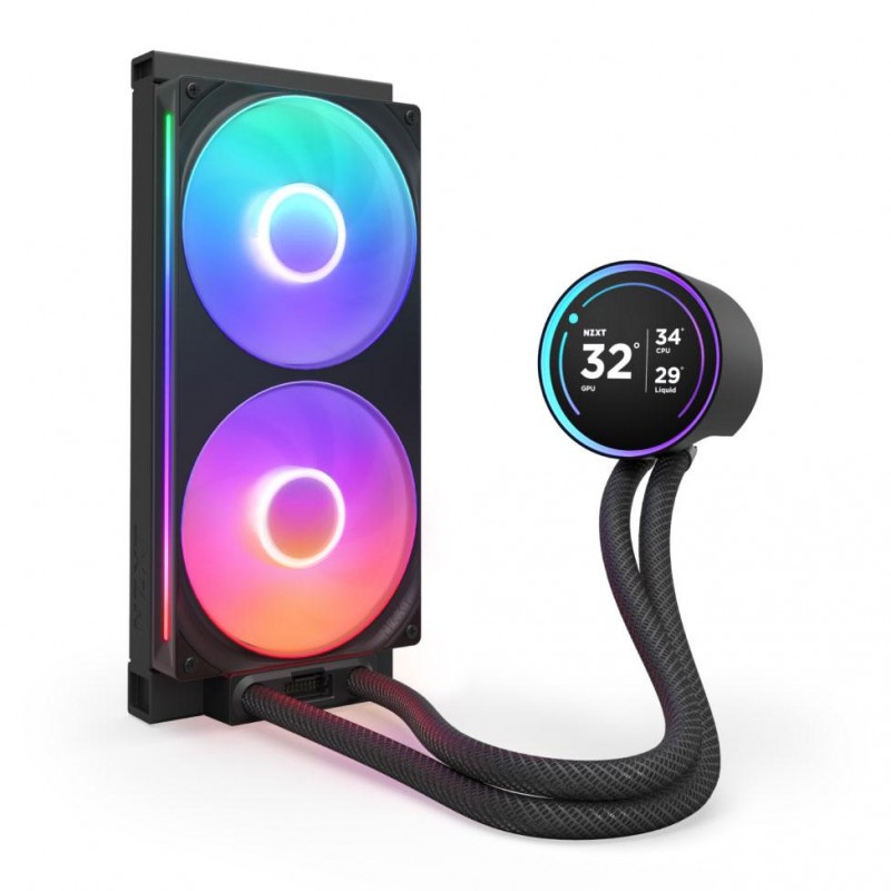Охладител за процесор NZXT Kraken Elite 280 V2 RGB Black LCD Display, NZXT-FAN-RL-KR28E-B2