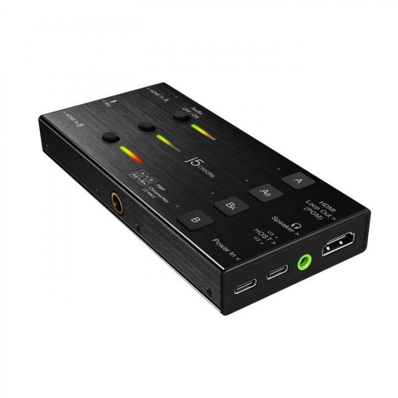 Кепчер j5create JVA06, HDMI  към USB-C, PD(Power delivery), Черен-J5-JVA06