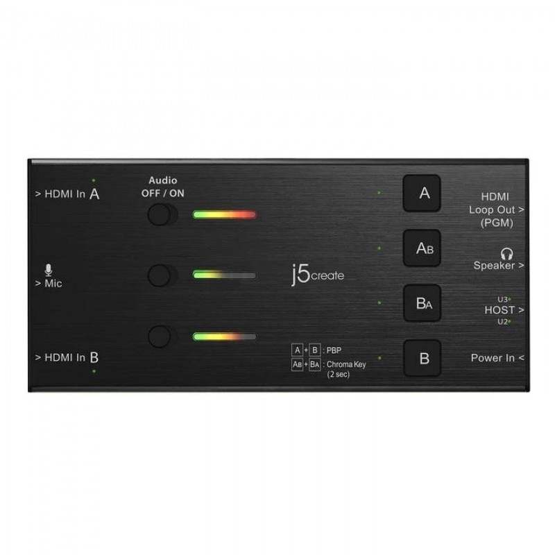 Кепчер j5create JVA06, HDMI  към USB-C, PD(Power delivery), Черен-J5-JVA06