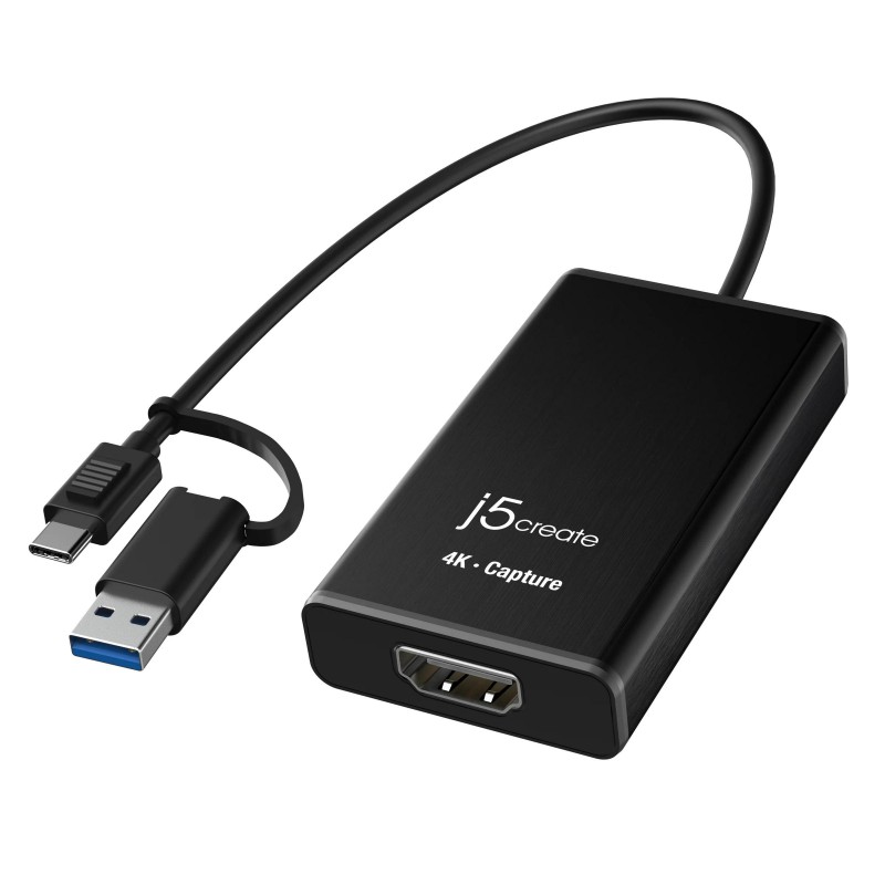 Кепчер j5create JVA11, HDMI - USB-C, 4K, Черен, J5-JVA11