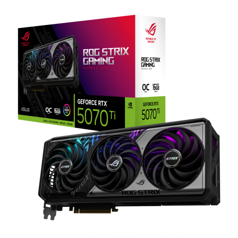 Видео карта ASUS ROG STRIX RTX 5070 TI OC 16GB GDDR7, ASUS-VC-ROG-RT5070TI-O16G