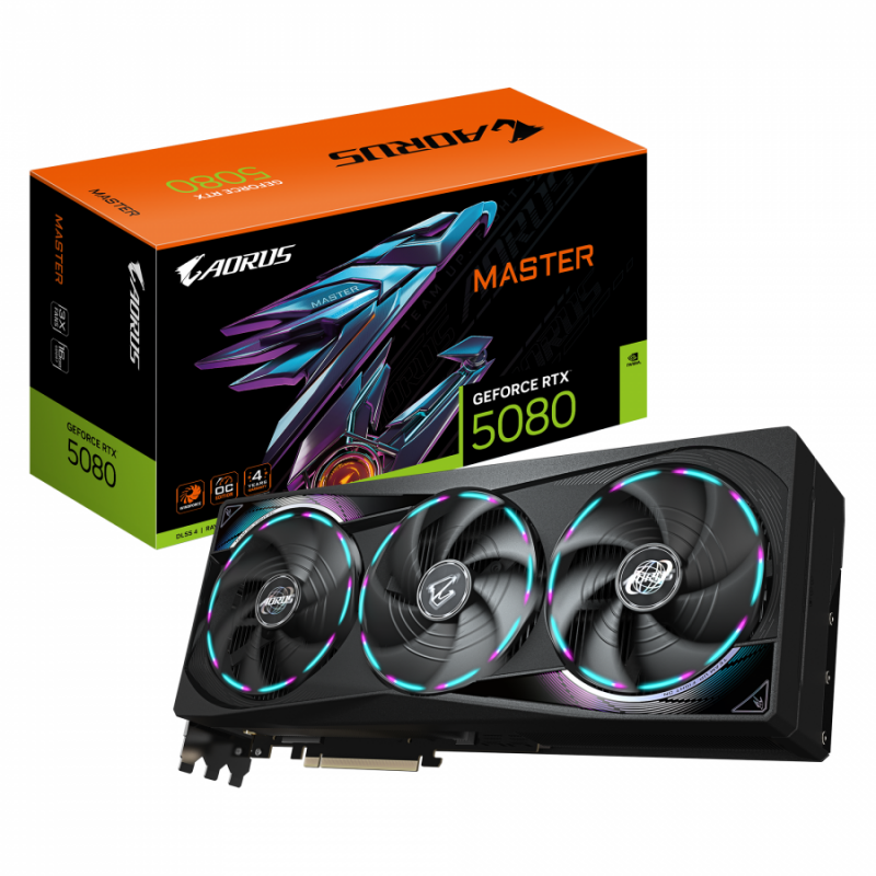 Видео карта GIGABYTE AORUS RTX 5080 MASTER 16GB GDDR7, GA-VC-N5080AORUS-M-16GD