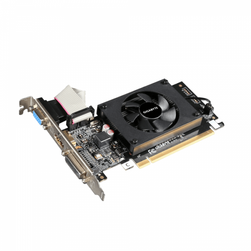Видео карта GIGABYTE GV-N710D3-2GL, 2GB, GDDR3, 64 bit, DVI-D, D-Sub, HDMI, rev 1.0-GA-VC-N710D3-2GL
